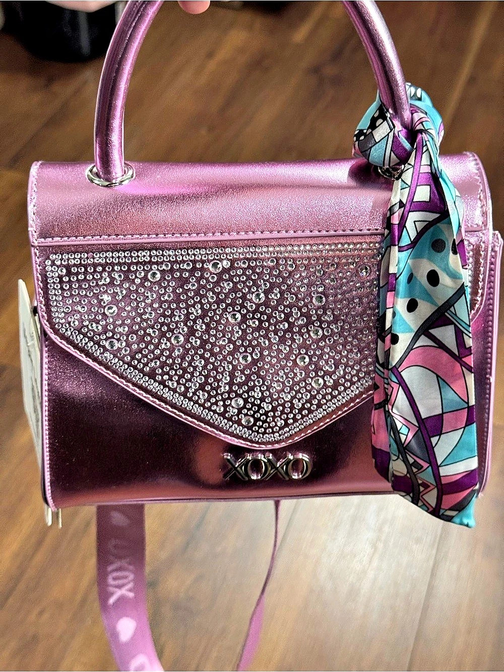 XOXO Embellished Purple Shoulder Bag NWT